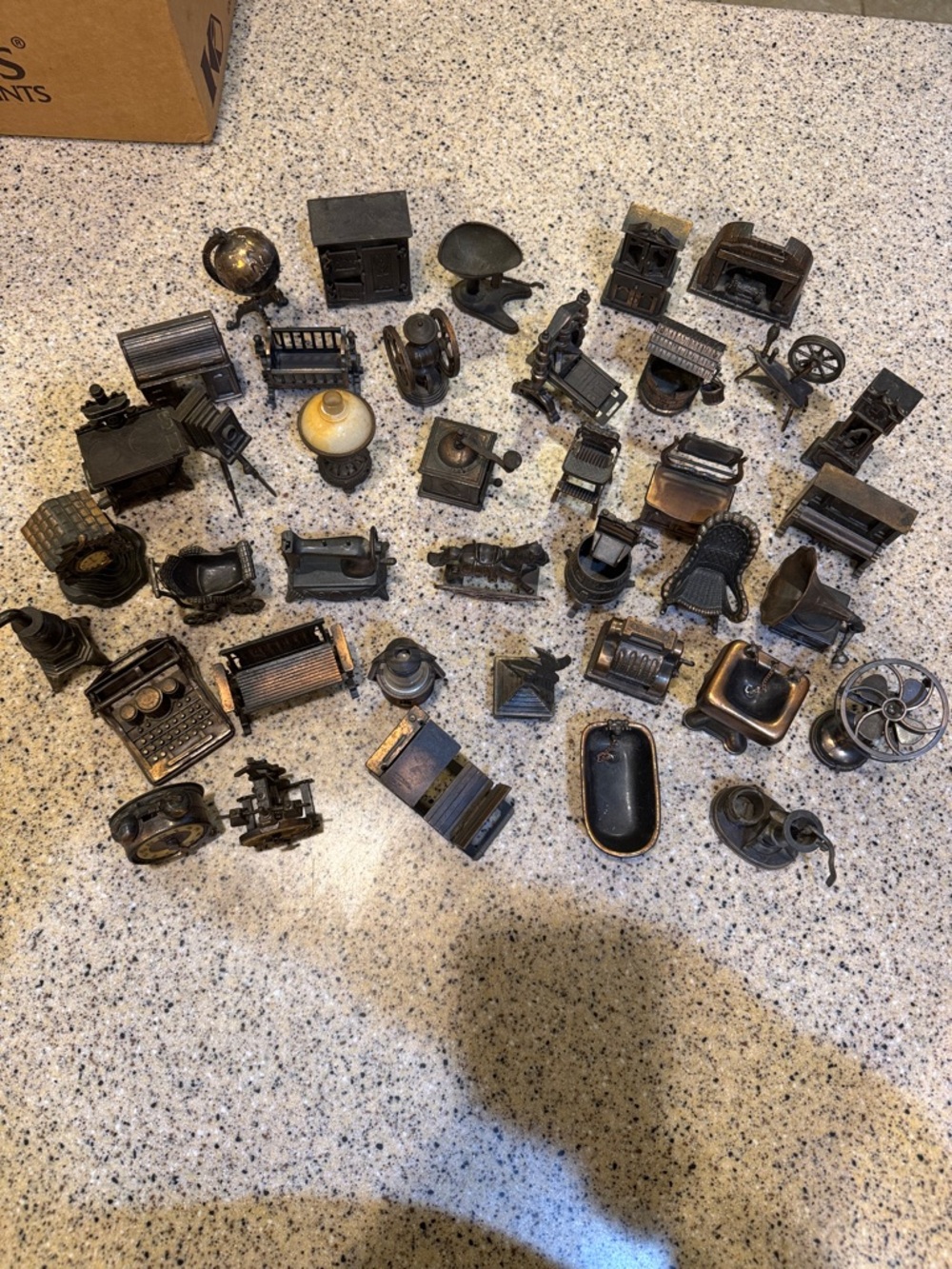 Assorted Miniature Vintage Metal Home Decor Pieces - Black/Bronze